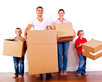 Furniture being safely moved by a van service