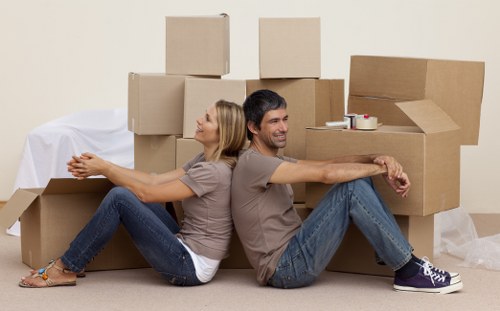 Careful handling of boxes and household items during a local removal