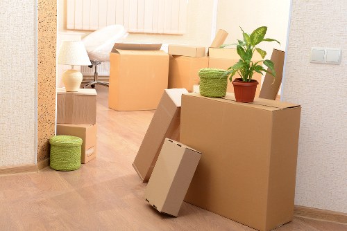 Removal van and moving team working in Richmond upon Thames
